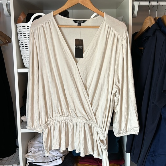 Ralph Lauren Peplum Blouse XL - Picture 4 of 5